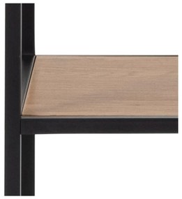 Bibliotecă neagră/în culoare naturală cu aspect de lemn de stejar 135x185 cm Seaford – Actona