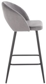 Scaun de bar H96 velvet gri