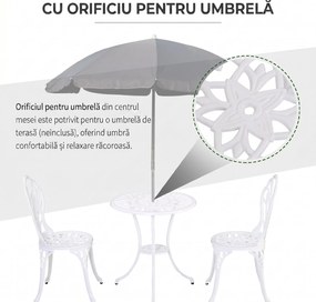 Outsunny Set de Gradina 3 Piese din Aluminiu cu 2 Scaune