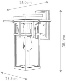 Aplică de exterior MANHATTAN 1xE27/100W/230V IP44 Elstead HK-MANHATTAN2-M