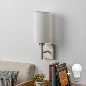 Eglo - Aplică de perete LED TUNJA 1xE27/60W/230V crom mat/alb