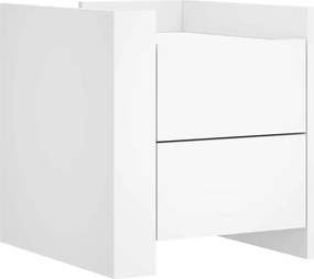 vidaXL Noptieră, alb, 45x50x50 cm, lemn prelucrat
