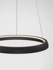 Lustra circulara aluminiu negru LED CCT OVIA 60cm