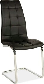 Scaun H103, negru/crom, piele ecologica/metal, 42X43X102 cm