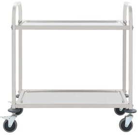 Carucior de bucatarie 2 niveluri 96,5x55x90 cm otel inoxidabil