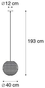 Lampă suspendată retro albă 40 cm - Lina Ball 40