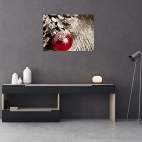 Tablou pe sticlă - Decorațiuni de Crăciun (70x50 cm)