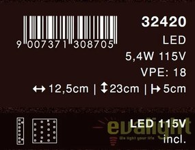 Aplica perete de exterior cu iluminat LED, IP44, Clash 32420 GL
