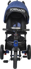 Tricicleta cu copertina Novokids™ Tornado , Cu melodii si lumini, Roti gonflabile din cauciuc, Pozitie somn, Scaun reversibil cu rotire 360 grade ,