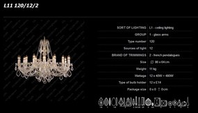 Lustra 12 brate cristal Bohemia L11 120/12/2