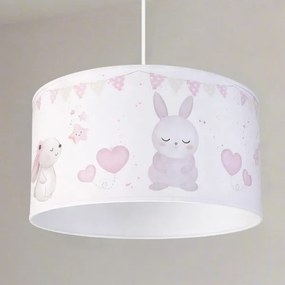 Brilagi - Lustră LED suspendată pentru copii BOBO cu cablu 1xE27/60W/230V Ø 35 cm alb/iepurași