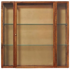 Vitrina din lemn de mango si sticla, cu aspect rustic, Azaria