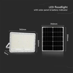 Proiector LED solar de exterior LED/30W/3,2V 4000K alb + telecomandă