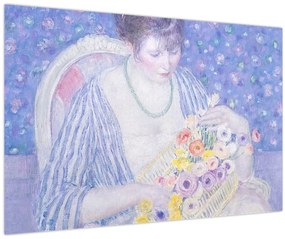 Tablou - Frederick Carl Frieseke,  The Basket of Flowers, reproducere (90x60 cm)