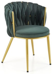 Scaun K517 velvet verde/auriu