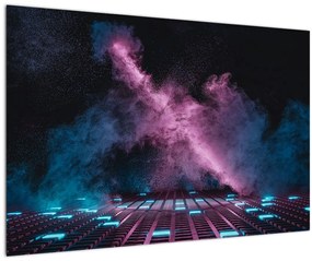 Tablou - Fum roz-albastru (90x60 cm)