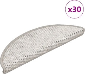 vidaXL Covorașe scară autoadezive aspect sisal 30 buc Platina
