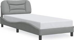 vidaXL Cadru de pat fără saltea, Hvar, gri deschis, 80x200 cm, textil