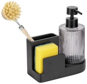 Suport pentru accesorii de spălat negru din polirășină Pina – Wenko