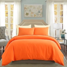 Lenjerie de pat matrimonial Premium Ranforce uni portocaliu / 200x220 cm dimensiune standard