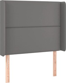 vidaXL Tăblie de pat cu aripioare, gri , 93x16x118/128 cm, piele eco