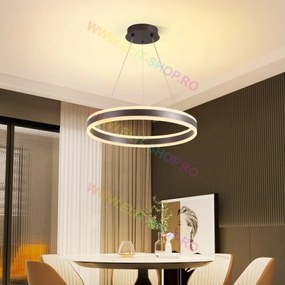 Lustra LED Cu Telecomanda, Elit's Esn1768/500D-COFF, 124W, Maro Caffe