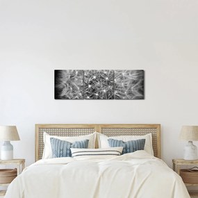 Tablou păpădie gri (cu ceas) (90x30 cm)
