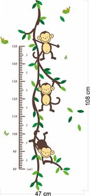 Autocolant de perete "Metru pentru copii - Maimuțe" 50x110 cm