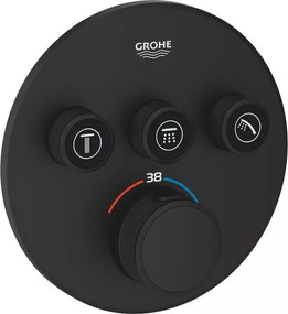 Baterie cada - dus Grohe Grohtherm SmartControl negru mat Phantom Black fara corp ingropat