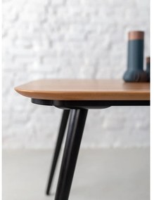 Masă dining din lemn de frasin cu picioare negre Ragaba Contrast, 180 x 90 cm