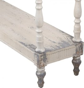 Consolă shabby chic din lemn, finisaj alb antichizat, „Maude”
