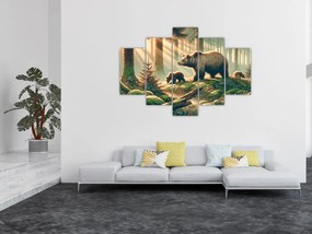 Tablou - Urși în pădure (150x105 cm)