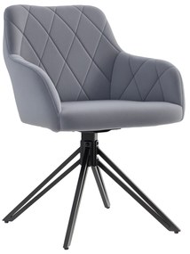 HOMCOM Fotoliu de accent in design retro imitatie catifea 58 cm x 60,5 cm x 79 cm otel gri | Aosom Romania