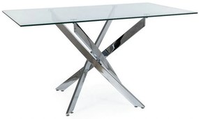 Masa dreptunghiulara Agis II transparent/argintiu L140xl80xh75 cm