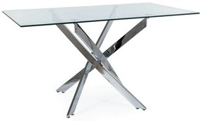 Masa dreptunghiulara Agis II transparent/argintiu L140xl80xh75 cm