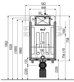 Rezervor wc incastrat Alcaplast, Renovmodul, pentru montare in zidarie, pentru wc suspendat