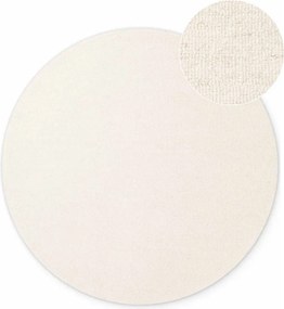 Covor crem țesut manual rotund din lână ø 200 cm Puristic Knots – Elle Decoration