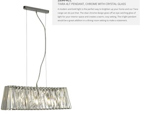 Lustra moderna suspendata design elegant Tiara 4L 2894-4CC SRT