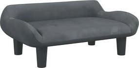 vidaXL Canapea pentru copii, gri închis, 70x40x24 cm, catifea