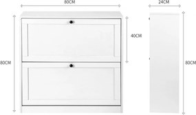 PANA10 - Pantofar 80 cm, pantofare, depozitare pantofi, mobilier hol - Alb