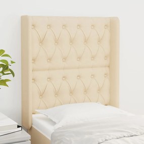 vidaXL Tăblie de pat cu aripioare, crem, 83x16x118/128 cm, textil