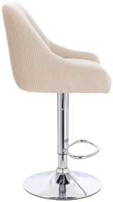 HR920W Scaun Crem din Catifea cu Bază Cromata