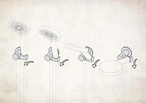 Conexiune pătrată unghiulară cu un suport pentru receptor finisaj negru NAC_N58K