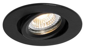 Spot îngropat negru orientabil 6,5 cm cu LED integrat IP54 Ultra Slim - Pupil