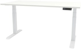 Birou reglabil pe inaltime TerrA8 PRO WHITE - 2 motoare, profil patrat, ALB (Dimensiune blat: 137x67cm, Culoare blat: Alb 25mm)