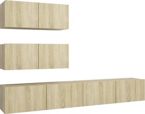 vidaXL Set dulapuri TV, 4 piese, stejar sonoma, lemn prelucrat