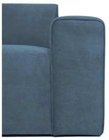 Modul pentru canapea albastru cu tapițerie din catifea reiată (cu colț pe partea dreaptă) Sting – Scandic