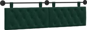 vidaXL Cap de pat suspendat Verde închis 190 x 55 x 7 cm Catifea