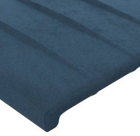 Cadru de pat cu tablie, albastru inchis, 90x200 cm, catifea Albastru inchis, 90 x 200 cm, Benzi verticale