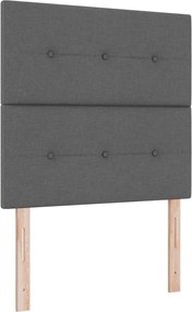vidaXL Tăblie LED cu benzi LED cu headboard Gri închis 80 cm țesătură